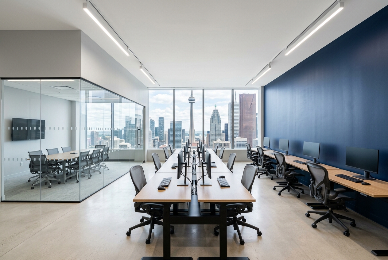 After: Office floor repaint in Financial District, Toronto